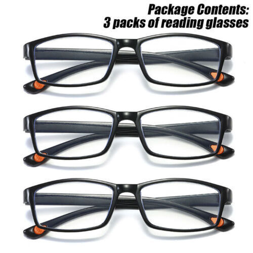 3 Pack Mens Reading Glasses Hinges Business Glasses1.5 2.0 2.5 3.0 3.5 4.0 NEW - Picture 2 of 15