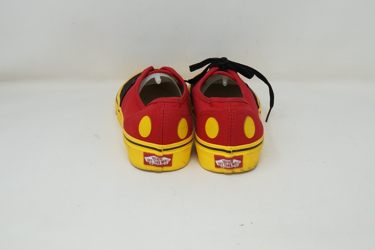 Vans X Disney 90th Anniversary Low Top Shoes Mens 8 Women 9.5 Red Black Yellow Vans X Disney 90th Anniversary Mickey Mouse Red Yellow Shoes  main image 4