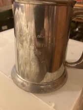 Old English Pewter Tankard With Glass Bottom