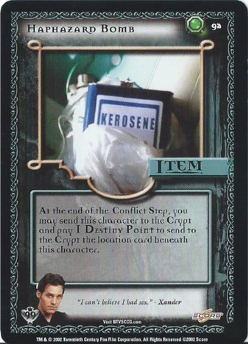 BUFFY THE VAMPIRE SLAYER COLLECTIBLE CARD GAME - CLASS OF '99 (SCORE - 2002) - Picture 99 of 171
