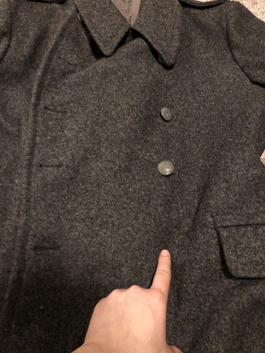 Vintage 1963 Military Trench Coat Long Gray Wool Danish Civilforsvaret M KL II - Picture 6 of 10