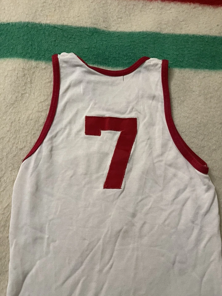 Camiseta deportiva de baloncesto usada en juegos de la Liga Ivy de la Universidad de Columbia de los años 30 40 50 XS pequeña Foto 4 de 4