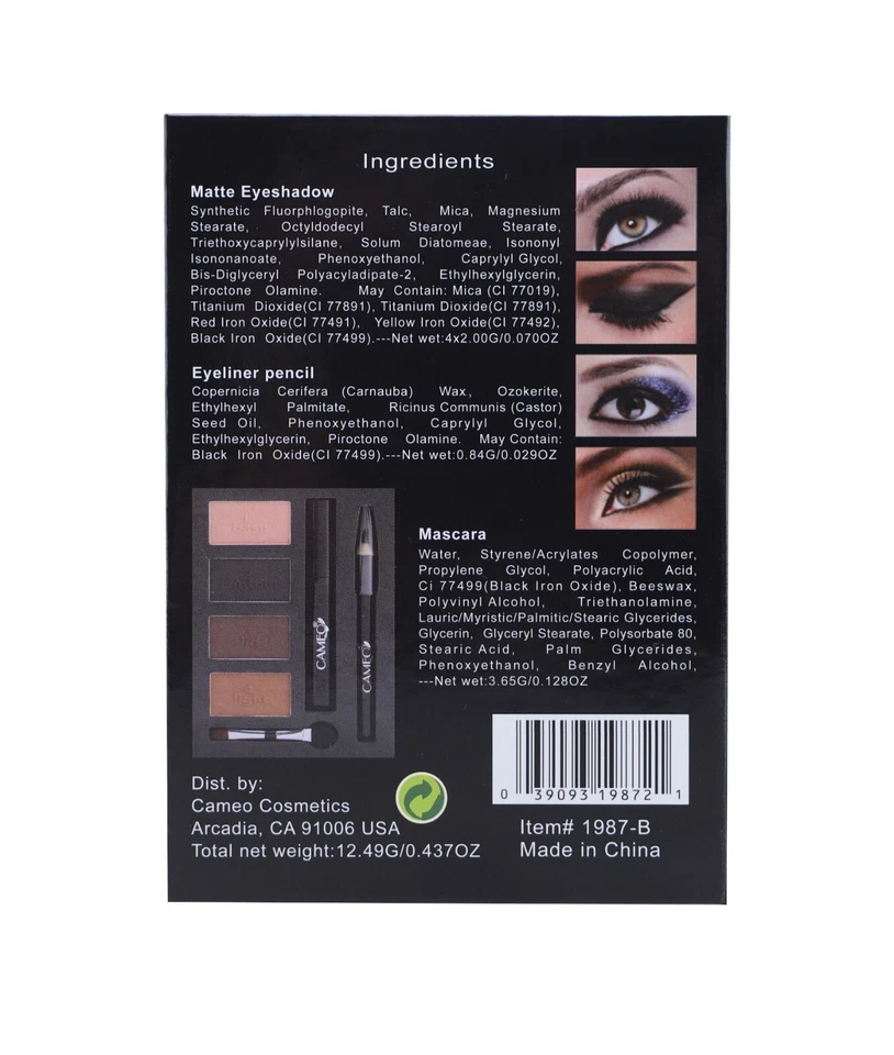 Folheto de sombra CAMEO preto fosco olhos esfumaçados - Imagem 4 de 4