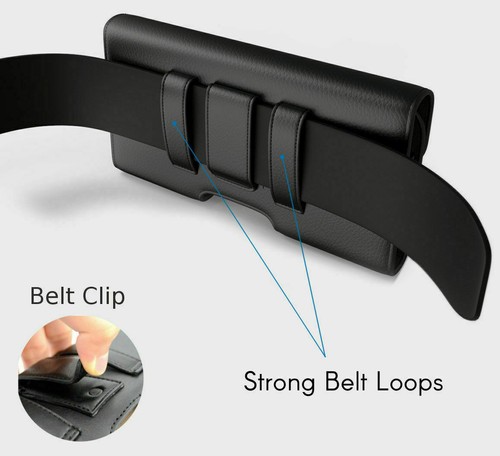 XL Funda de Cuero Soporte para Tarjetas con Clip para Cinturón Bucle Para iPhone SE AJUSTA CON ESTUCHE PUESTO - Imagen 9 de 12