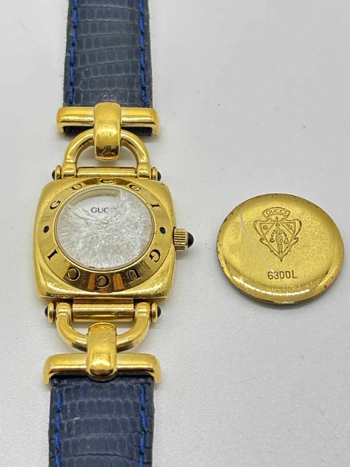 [Lire] Gucci 6300L Horse Gold Bit 21mm Femme Noir Occasion Fonctionne Du Japon