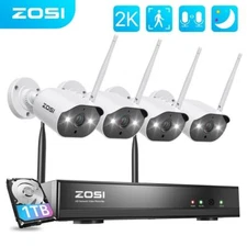 Video Camera IP Security System ZOSI 8CH Wireless H.265 1080P Outdoor Recorder