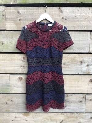 sandro red lace dress