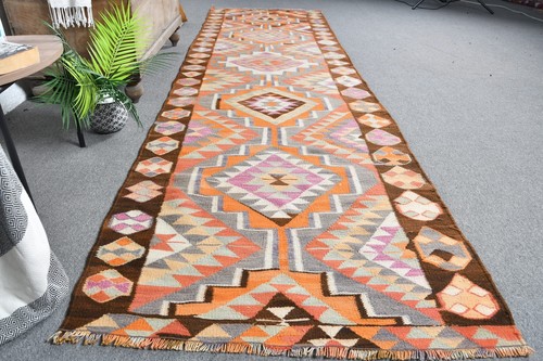 Vintage Rugs, Colorful Rugs, Turkish Rugs, Wool Rug, 3.2x11 ft Runner Rug - Picture 4 of 6