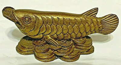 Arowana Dragonfish Clean Hand Blown Glass Gold Crystal Art Craft Aquarium Fish Arowana Dragonfish Clean Hand Blown Glass Gold Crystal Art Craft Aquarium Fish