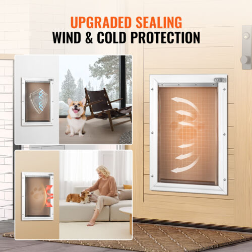 VEVOR Pet Door for Door with Lock and Magnetic Flap System Aluminum Frame Large - Picture 3 of 12