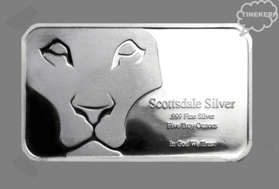 LION PREY SEALED BARS .999 FINE SILVER BULLION TWO 2 SCOTTSDALE MINT 1 TROY OZ