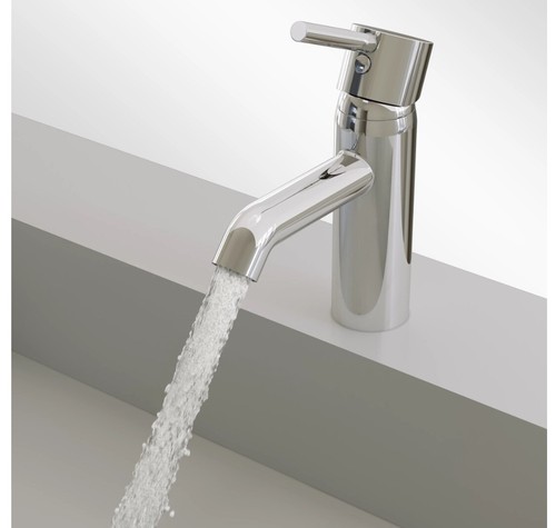 Grifo mezclador de lavabo manual efecto cromo brillante VitrA Minimax S nuevo - Imagen 3 de 3