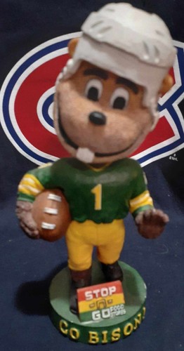 North Dakota State Mascot Go Bison ! SGA Bobblehead FOOTBALL RARE - Picture 2 of 6