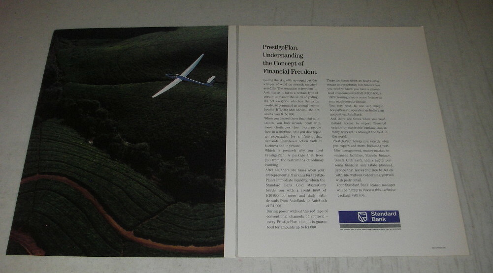 1989 Standard Bank Ad - PrestigePlan