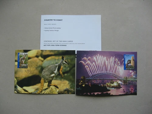 AUSTRALIA, 2x maxi card 2007 postage paid PC, bridge fireworks Wallaby