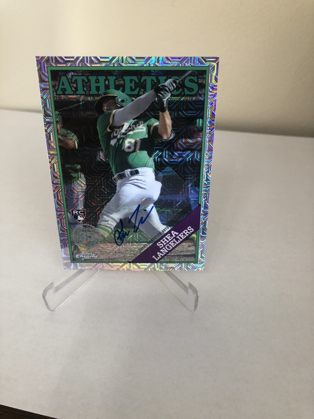 2023 TOPPS CHROME SHEA LANGELIERS SILVER PACK 1988 STLYE AUTO 146/249 A'S T88C24