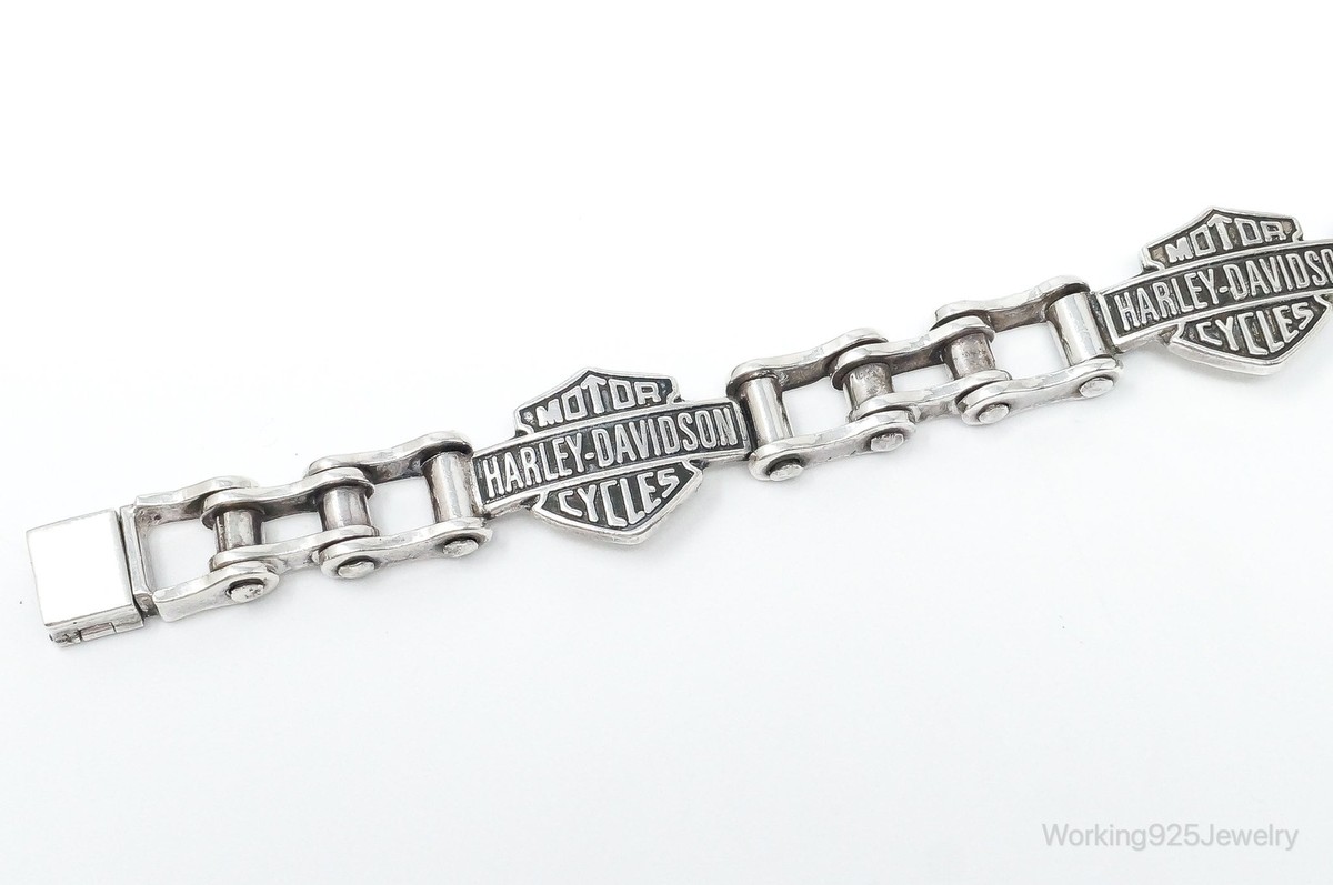 Vintage Harley Davidson Bike Chain Sterling Silver Bracelet | eBay