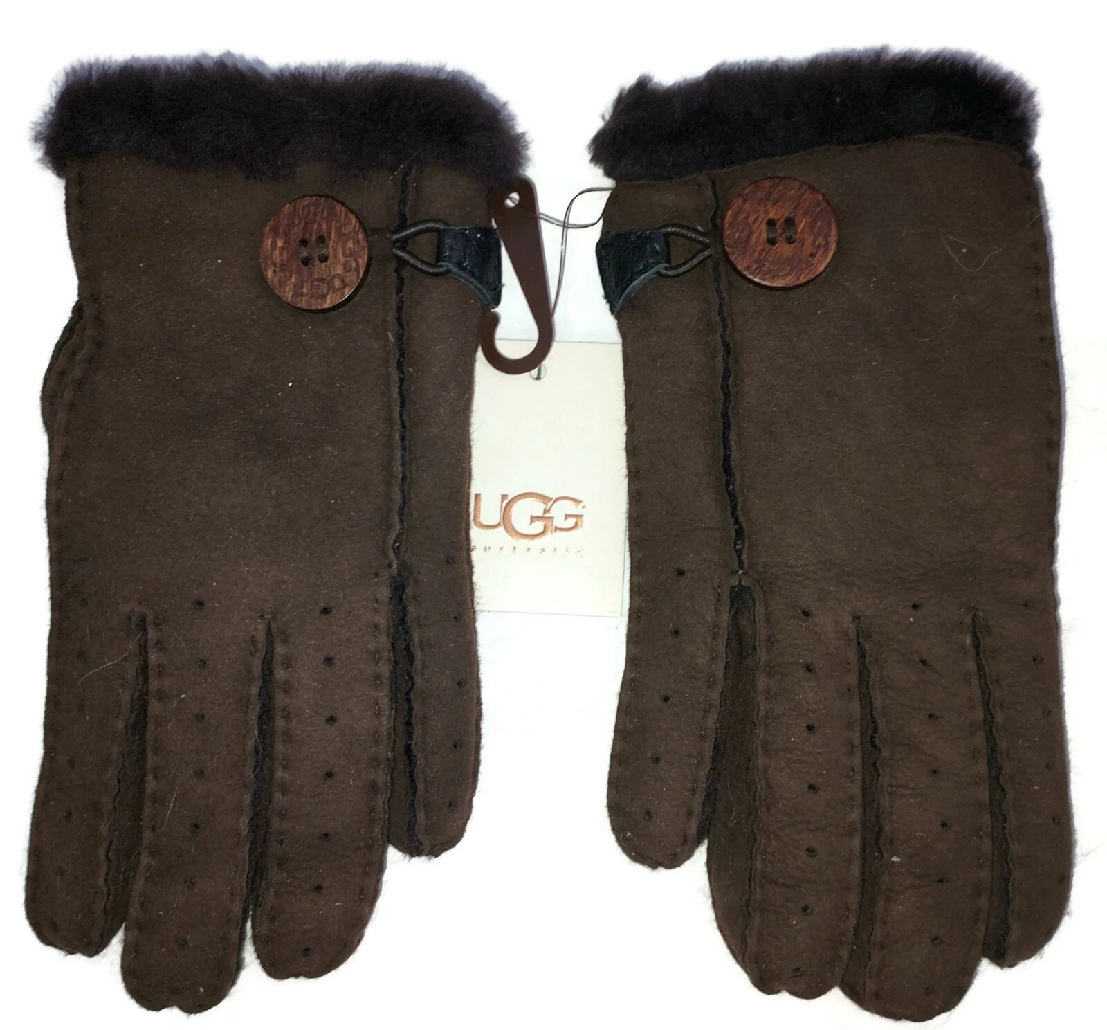 UGG® Australia SHEARLING Baily Gloves, Chocolate, SMALL,NWT.