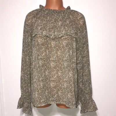 The Korner Reptile Print Peasant Top Green Size Small