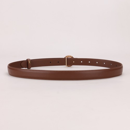 Women's Round Diamond Buckle Rhinestone Genuine Leather Belt for Daily Life - Picture 27 of 31