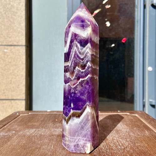 1.11LB Natural dream amethyst pillar obelisk quartz wand crystal specimen - Picture 10 of 15