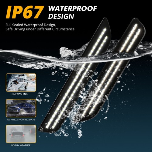 Luces LED laterales delanteras y traseras blancas ahumadas 4 piezas Ford Mustang 2010-14 - Imagen 9 de 12