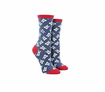 Socksmith A3560 Women's Periwinkle Happy Teeth Crew Cut Socks Size One Size