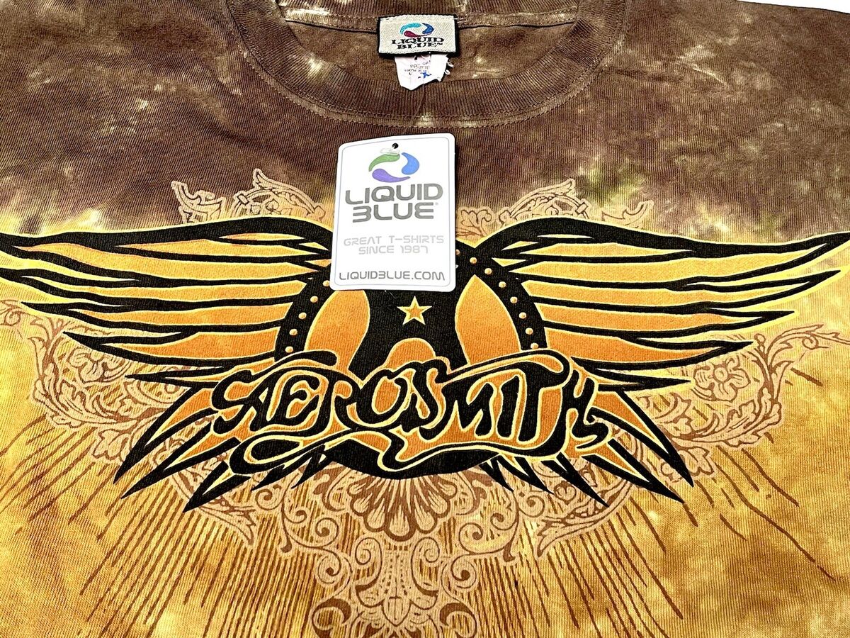 Vintage 2005 Liquid Blue Aerosmith Concert Tie Dye T Shirt X-Large New Old Stock