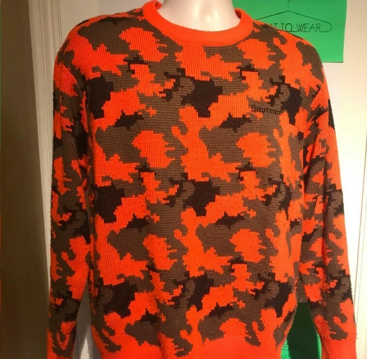 Pull camouflage orange suprême FW16 taille L grand pull 