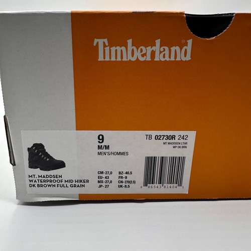 Timberland Mt. nuovo con scatola Madsen Stivali da trekking medi impermeabili uomo marrone scuro pieno fiore - Foto 3 di 12