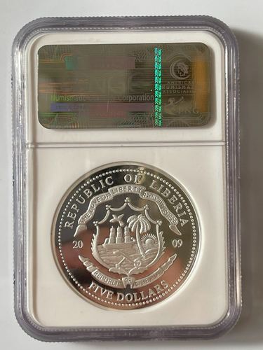 NGC- GEM PROOF 2009 Liberia $5 with Barrack Obama - Picture 2 of 2