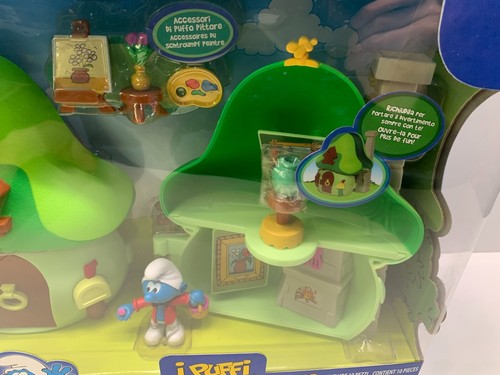 I PUFFI LES SCHTROUMPFS LA CASA FUNGO DI PUFFO PITTORE - JAKKS PACIFIC NUOVO NEW - Imagen 3 de 12