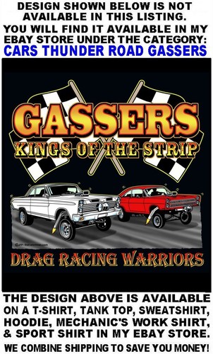 Old School Willys Gasser Drag Racing Warrior Car Kings Of The Strip Work Shirt 4 - Picture 22 of 24