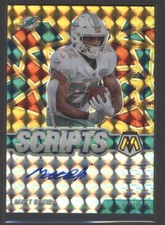 2021 Panini Mosaic Scripts Matt Breida Gold Auto #S-MAB Dolphins Giants #05/25