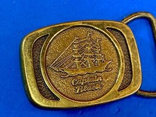 Captain Black Pipe Tobacco Solid Brass Collectable Sail Boat Belt Buckle