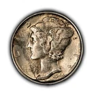 1944-S 10c Silver Mercury Dime - Luster - Pattern Toning - SKU-Z5305