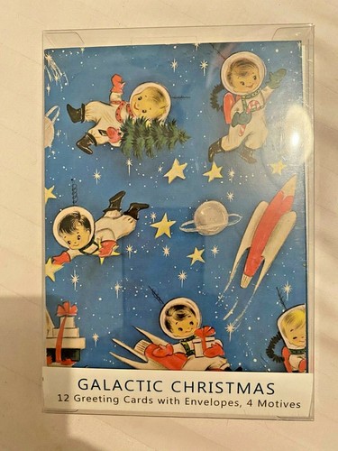 Retro Christmas Cards, Set of 12 with 4 designs - Picture 7 of 16