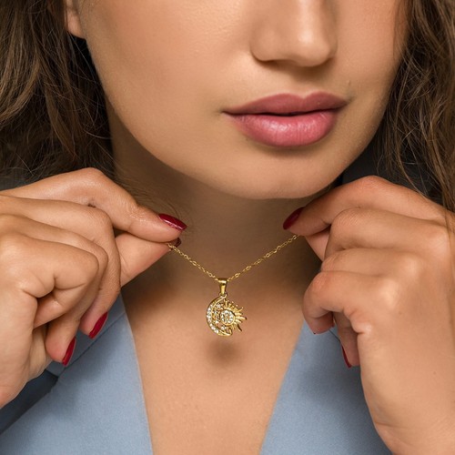 18k Gold plated & tarnish free Sun Moon Necklace, Gold Sun Necklace, Sunburst