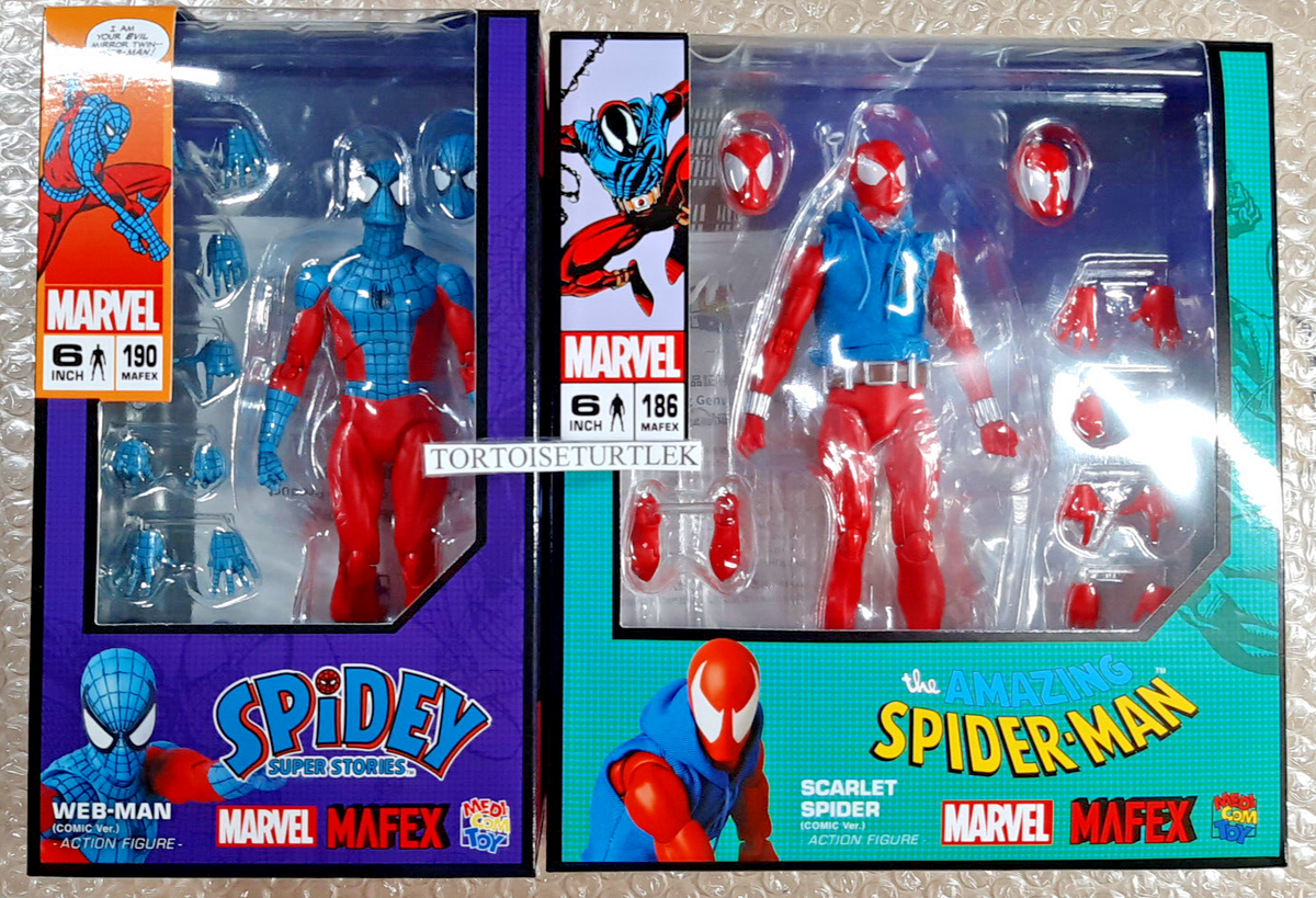 MAFEX Scarlet Spider Web-Man Comic Spidey Super Stories Marvel 6in