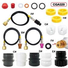 Quick Connector Adapter CGA320 Hose/Gaskets/Nut Quick To External CO2 Tank Soda