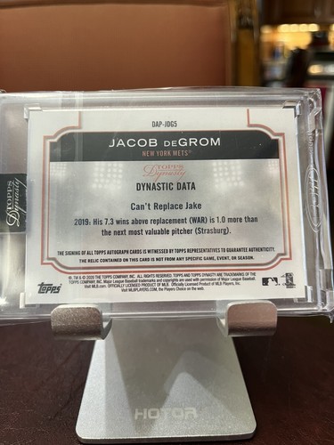 2020 Topps Dynasty Jacob deGrom AUTO Autograph 1/10 DAP-JDG5 Can’t Replace Jake - Picture 2 of 2