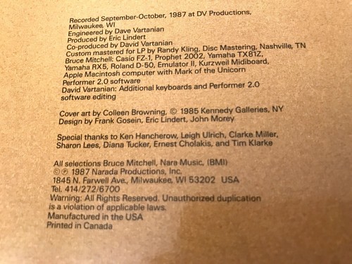 BRUCE MITCHELL Hidden Pathways 1987 US Narada LP-2003 audiophile virgin vinyl EX - Foto 4 di 4
