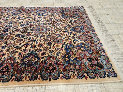 3x5 GENUINE ANTIQUE KARASTAN RUG IVORY FLORAL KIRMAN 759 100% WOOL RUG EXCELLENT - Picture 9 of 13