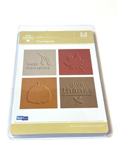 QuicKutz Give Thanks Embossing Folder Thanksgiving Leaf Acorn Fall EF2x2046 NEW