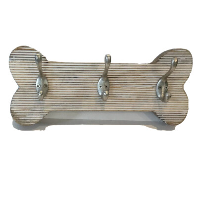 Dog Bone Wood Wall Mounted Hanger Leashes Pet Pet Lover