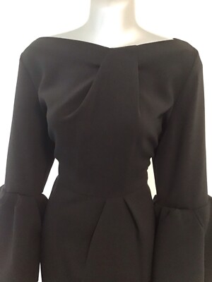 【ROKSANDA】BLACK bell-sleeve dress Roksanda Black Bell Sleeve Dress