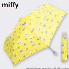 Miffy Folding Umbrella Face Handle Grunty Yellow Adult Size Japan Limited