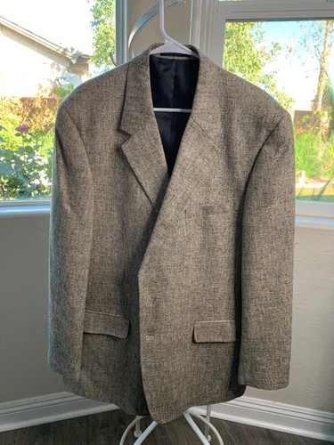 VTG 80s Macys Mens Savile Row 46L Silk Tweed Summer Blazer Jacket 8897 EUC - Picture 11 of 11