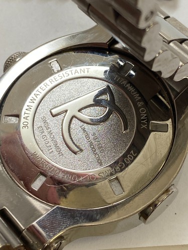 VINTAGE Renato T-Rex Men's Swiss Chronograph Watch Titanium Onyx NEW BATTERY! B - Picture 8 of 9