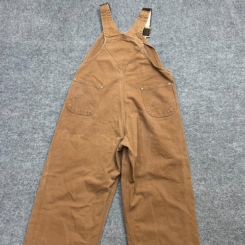 VTG Carhartt Double Knee Bib Overalls Boys Youth XL 18-20 USA Y17 BRN - Picture 4 of 12